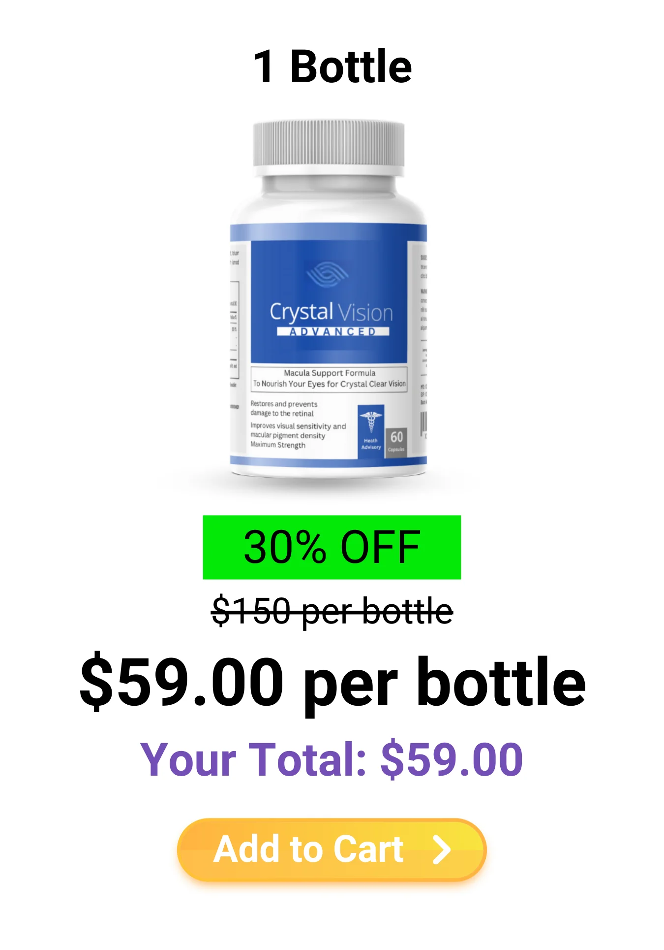 Crystal Vision™ 1 bottle pricing